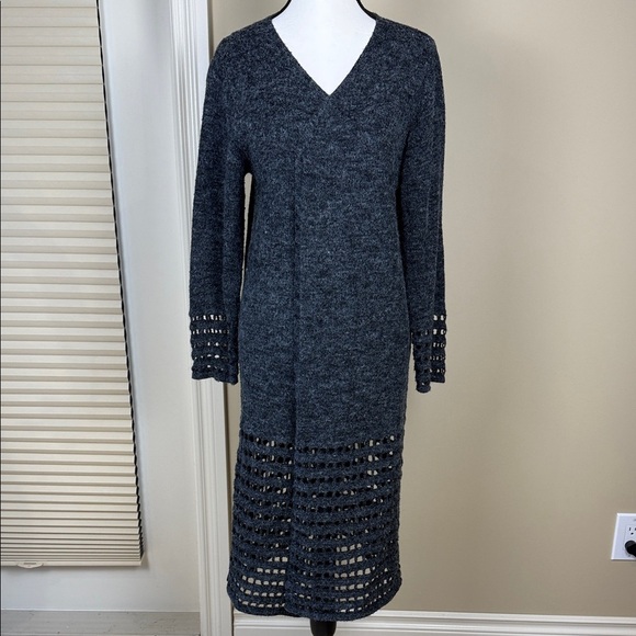 Rain + Rose Sweaters - Rain + Rose Long Sweater, Duster, Open Cardigan, Grey Women's Size L